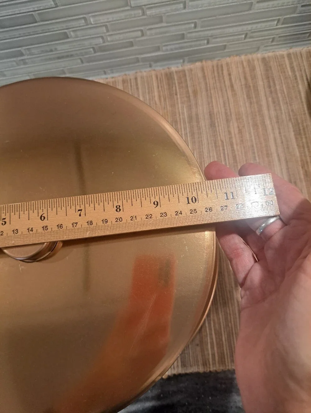 Vtg Decoware Cake Carrier Copper / White Metal Tin